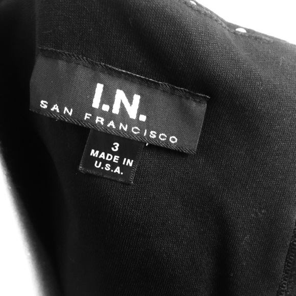 Vintage  I. N. Black/White polka dots Dress Sz 3 - Picture 5 of 6